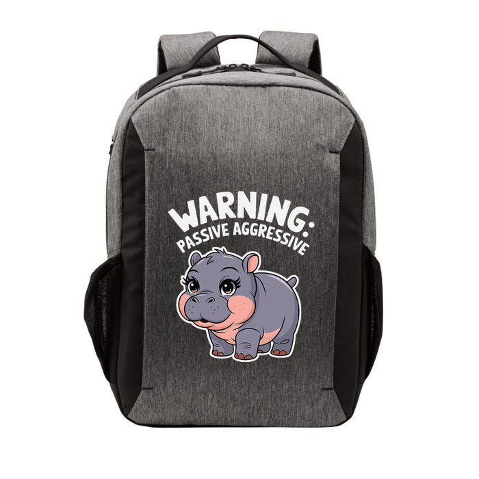 Moo Deng Warning Passive Aggressive Hippo Vector Backpack