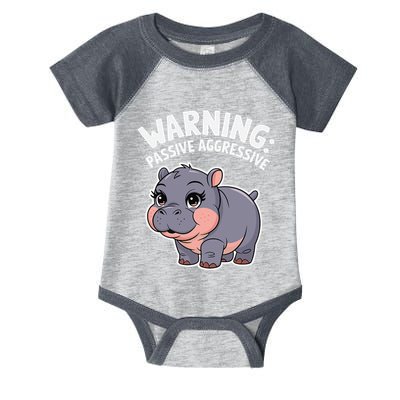 Moo Deng Warning Passive Aggressive Hippo Infant Baby Jersey Bodysuit