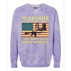 My Daughter Wears Combat Boots Proud Army Dad Father Gift Colorblast Crewneck Sweatshirt