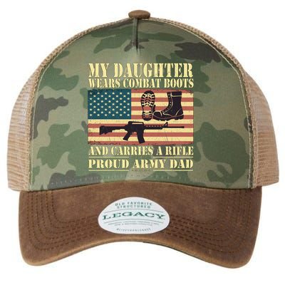 My Daughter Wears Combat Boots Proud Army Dad Father Gift Legacy Tie Dye Trucker Hat