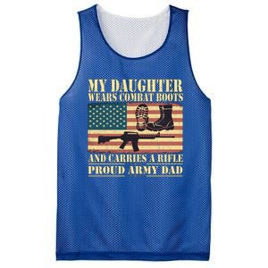 My Daughter Wears Combat Boots Proud Army Dad Father Gift Mesh Reversible Basketball Jersey Tank