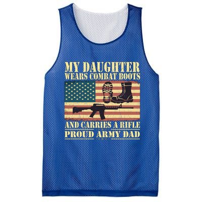 My Daughter Wears Combat Boots Proud Army Dad Father Gift Mesh Reversible Basketball Jersey Tank