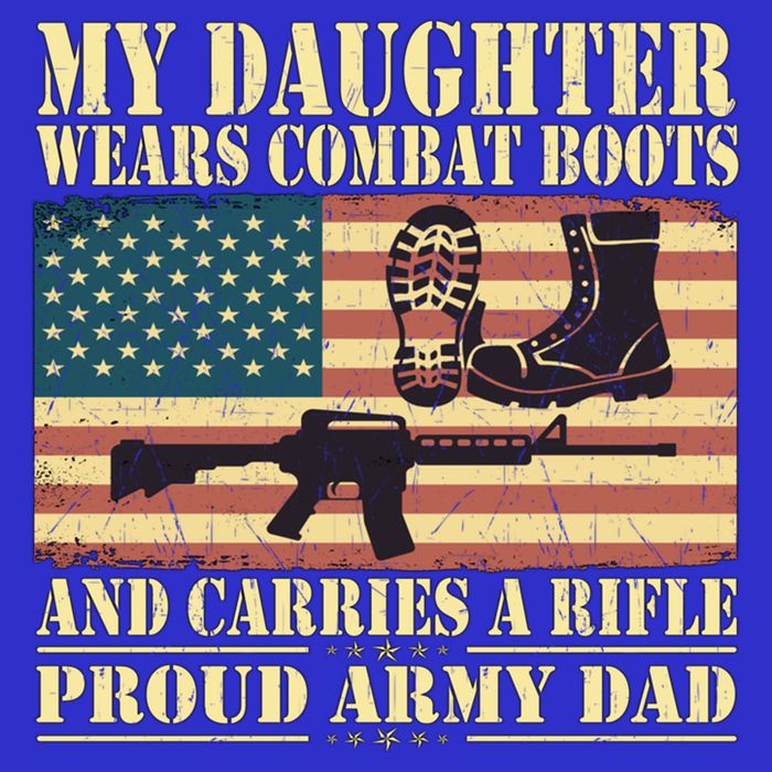 My Daughter Wears Combat Boots Proud Army Dad Father Gift Premium T-Shirt