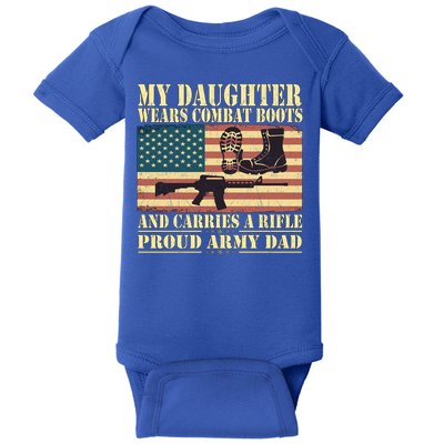 My Daughter Wears Combat Boots Proud Army Dad Father Gift Baby Bodysuit