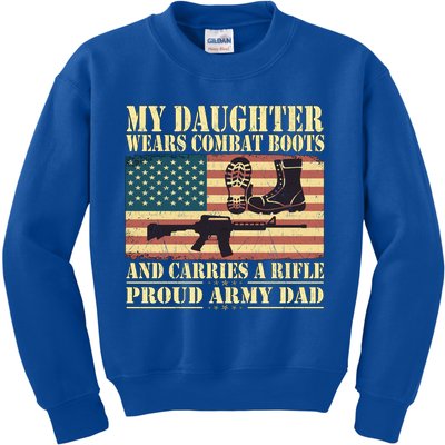 My Daughter Wears Combat Boots Proud Army Dad Father Gift Kids Sweatshirt