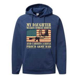 My Daughter Wears Combat Boots Proud Army Dad Father Gift Performance Fleece Hoodie