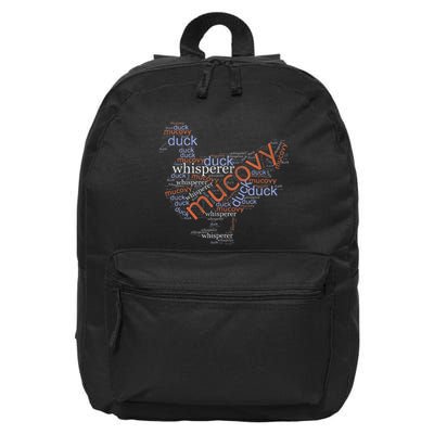 Muscovy Duck Whisperer Funny Farmer Muscovy Duck Gift 16 in Basic Backpack