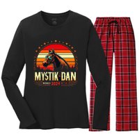 Mystik Dan Winner 2024 Funny Retro Women's Long Sleeve Flannel Pajama Set 