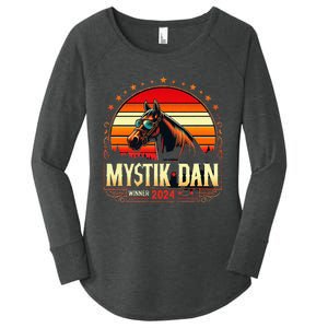 Mystik Dan Winner 2024 Funny Retro Women's Perfect Tri Tunic Long Sleeve Shirt