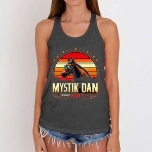 Mystik Dan Winner 2024 Funny Retro Women's Knotted Racerback Tank