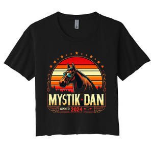 Mystik Dan Winner 2024 Funny Retro Women's Crop Top Tee