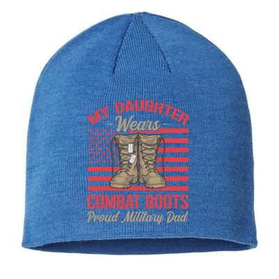 My Daughter Wears Combat Boots Usa Flag Proud Army Dad Gift Sustainable Beanie