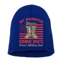 My Daughter Wears Combat Boots Usa Flag Proud Army Dad Gift Short Acrylic Beanie