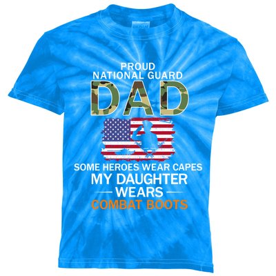 My Daughter Wears Combat Bootsgiftproud National Guard Dad Army Gift Kids Tie-Dye T-Shirt