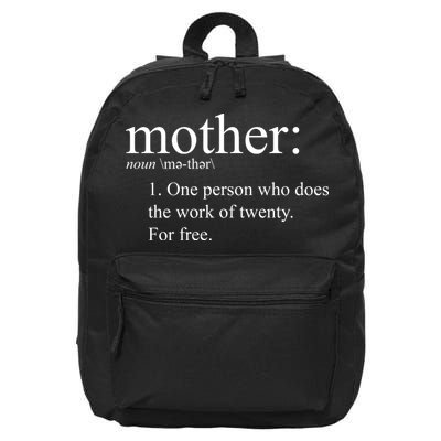 Mother Definition Works For Free Gift For Mom 16 in Basic Backpack