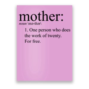 Mother Definition Works For Free Gift For Mom Poster