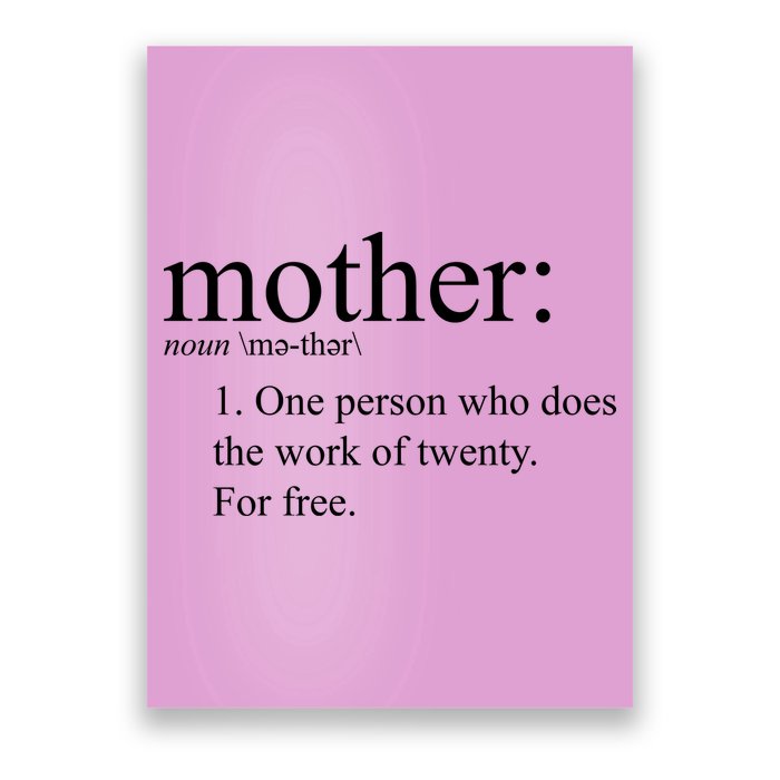 Mother Definition Works For Free Gift For Mom Poster