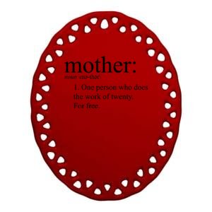 Mother Definition Works For Free Gift For Mom Ceramic Oval Ornament