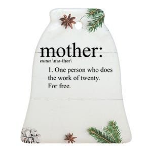 Mother Definition Works For Free Gift For Mom Ceramic Bell Ornament