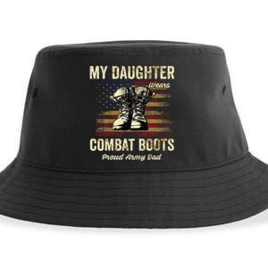 My Daughter Wears Combat Boots Proud Army Dad Veteran Day Sustainable Bucket Hat