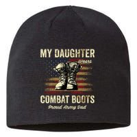 My Daughter Wears Combat Boots Proud Army Dad Veteran Day Sustainable Beanie