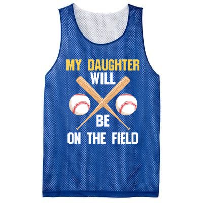 My Daughter Will Be On The Field Softball Mom Sports Cool Gift Mesh Reversible Basketball Jersey Tank