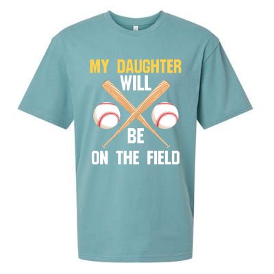 My Daughter Will Be On The Field Softball Mom Sports Cool Gift Sueded Cloud Jersey T-Shirt