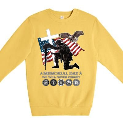 Memorial Day We Will Never Forget Premium Crewneck Sweatshirt