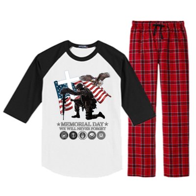 Memorial Day We Will Never Forget Raglan Sleeve Pajama Set