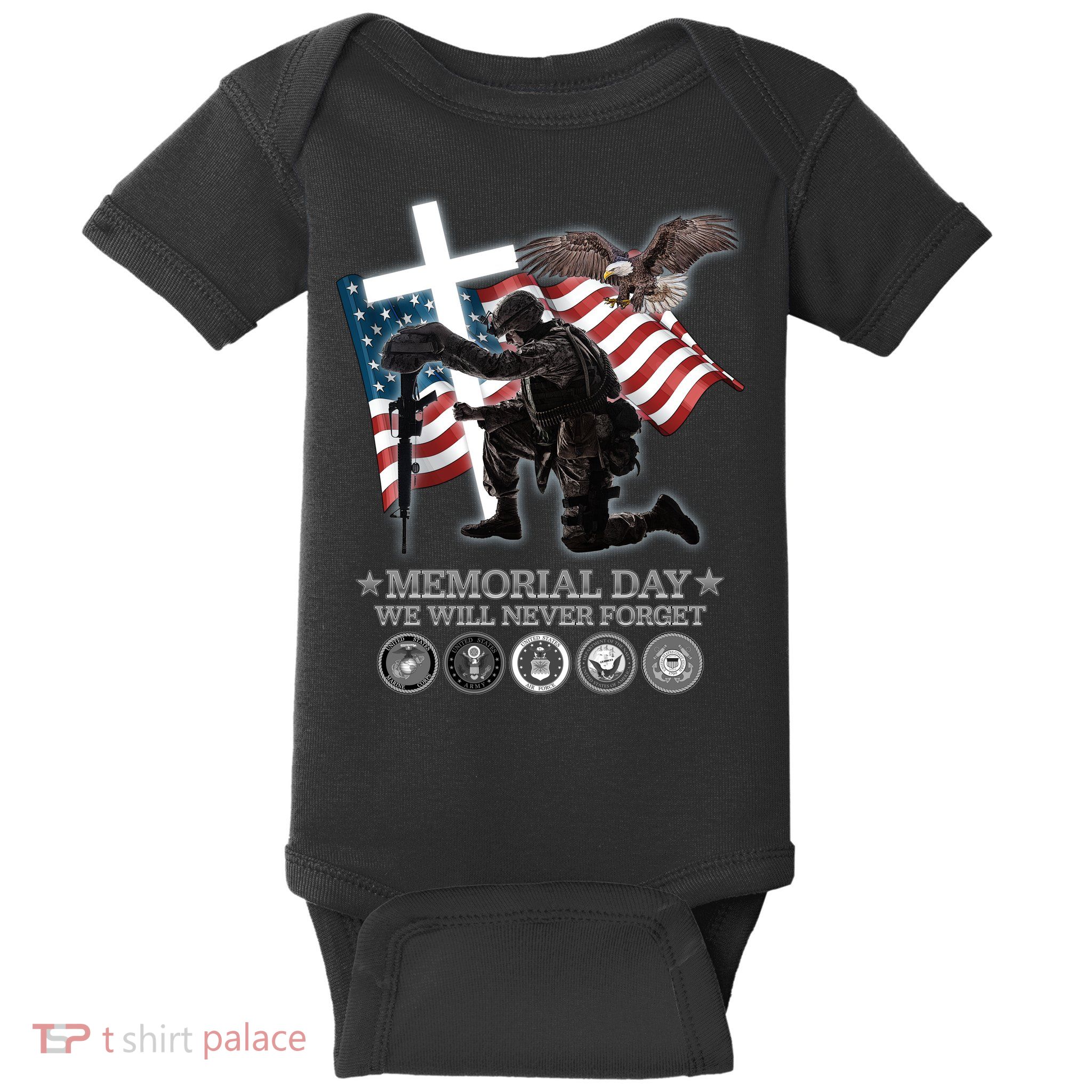 Memorial Day We Will Never Forget Baby Bodysuit