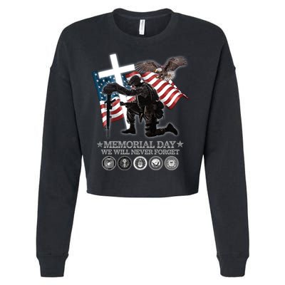 Memorial Day We Will Never Forget Cropped Pullover Crew