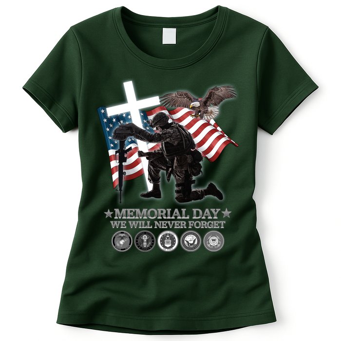 Memorial Day We Will Never Forget Womens T-Shirt