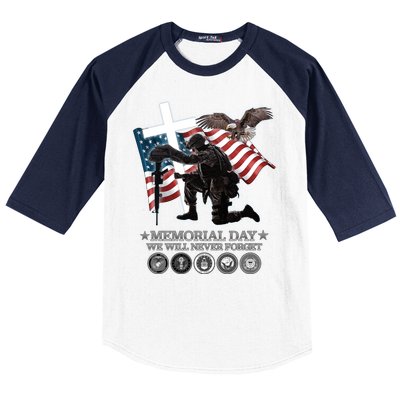 Memorial Day We Will Never Forget Baseball Sleeve Shirt