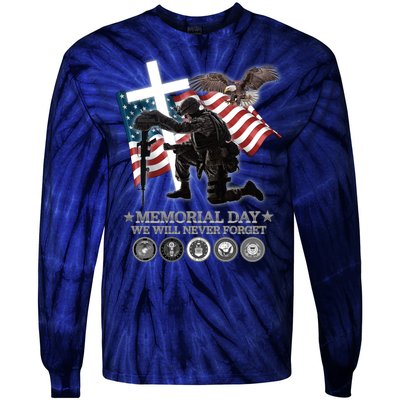 Memorial Day We Will Never Forget Tie-Dye Long Sleeve Shirt