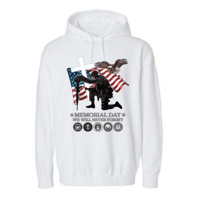 Memorial Day We Will Never Forget Garment-Dyed Fleece Hoodie