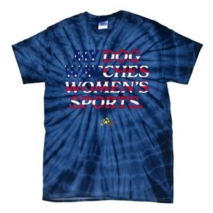 My Dog Watches Women.S Sports Usa Patriotic Stars & Stripes Premium Tie-Dye T-Shirt