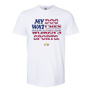 My Dog Watches Women.S Sports Usa Patriotic Stars & Stripes Premium Softstyle CVC T-Shirt