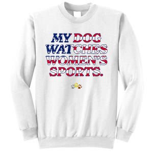 My Dog Watches Women.S Sports Usa Patriotic Stars & Stripes Premium Sweatshirt