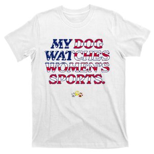 My Dog Watches Women.S Sports Usa Patriotic Stars & Stripes Premium T-Shirt