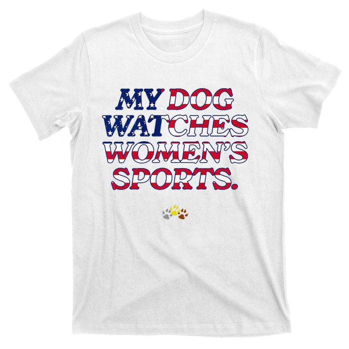 My Dog Watches Women.S Sports Usa Patriotic Stars & Stripes Premium T-Shirt