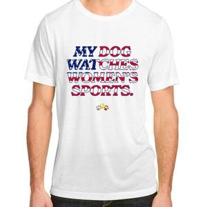 My Dog Watches Women.S Sports Usa Patriotic Stars & Stripes Premium Adult ChromaSoft Performance T-Shirt