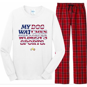 My Dog Watches Women.S Sports Usa Patriotic Stars & Stripes Premium Long Sleeve Pajama Set