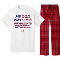 My Dog Watches Women.S Sports Usa Patriotic Stars & Stripes Premium Pajama Set