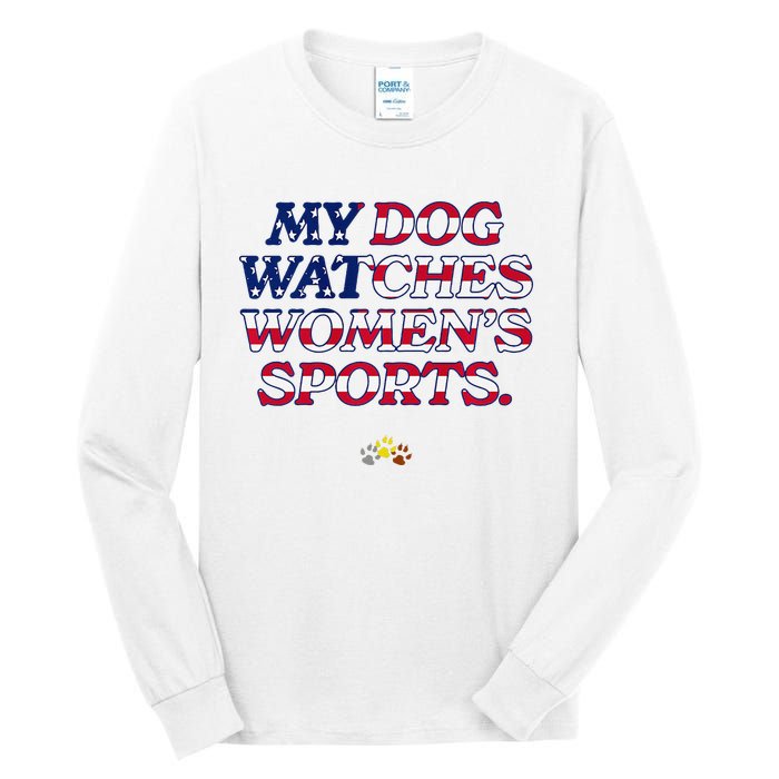 My Dog Watches Women.S Sports Usa Patriotic Stars & Stripes Premium Tall Long Sleeve T-Shirt