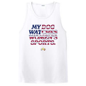 My Dog Watches Women.S Sports Usa Patriotic Stars & Stripes Premium PosiCharge Competitor Tank