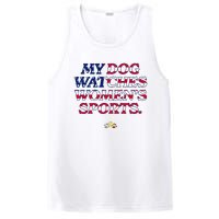 My Dog Watches Women.S Sports Usa Patriotic Stars & Stripes Premium PosiCharge Competitor Tank