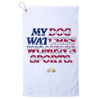 My Dog Watches Women.S Sports Usa Patriotic Stars & Stripes Premium Platinum Collection Golf Towel