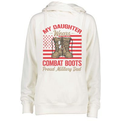 My Daughter Wears Combat Boots Usa Flag Proud Army Dad Gift Womens Funnel Neck Pullover Hood