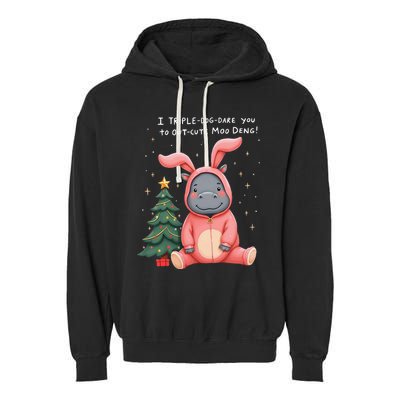 Moo Deng Xmas Story Pin.K Bunny Pajamas Garment-Dyed Fleece Hoodie