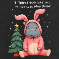 Moo Deng Xmas Story Pin.K Bunny Pajamas Garment-Dyed Fleece Hoodie